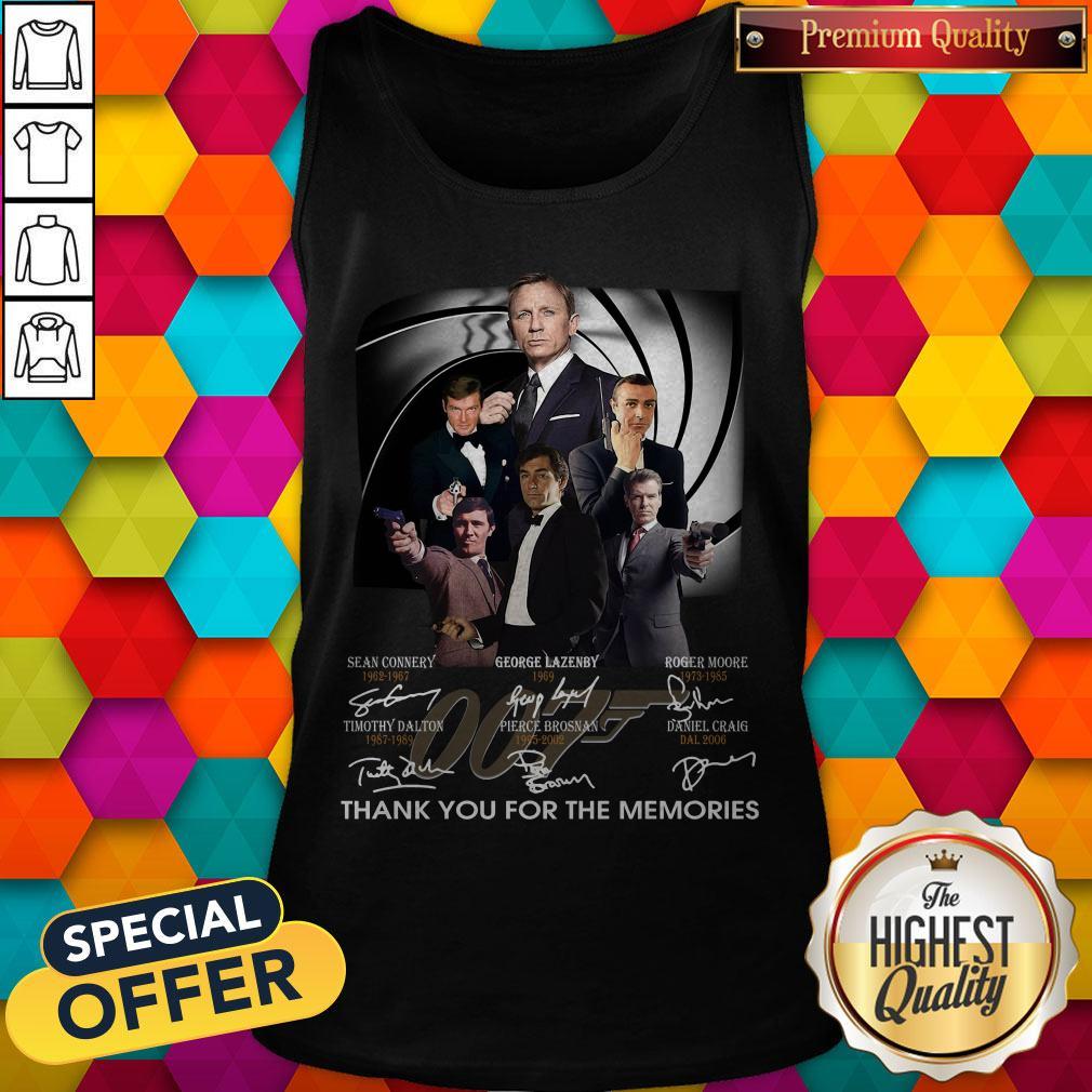 Nice James Bond 007 Signatures Thank You For The Memories Shirt Nice James Bond 007 Signatures Thank You For The Memories Tank Top