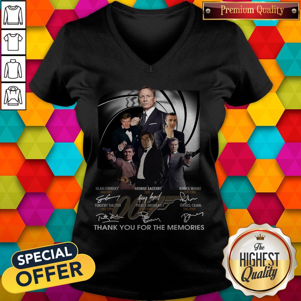 Nice James Bond 007 Signatures Thank You For The Memories Shirt Nice James Bond 007 Signatures Thank You For The Memories V-neck
