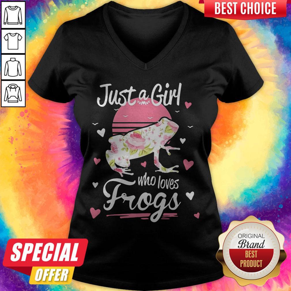 Official Just A Girl Who Loves Frogs Shirt Official Just A Girl Who Loves Frogs V-neck