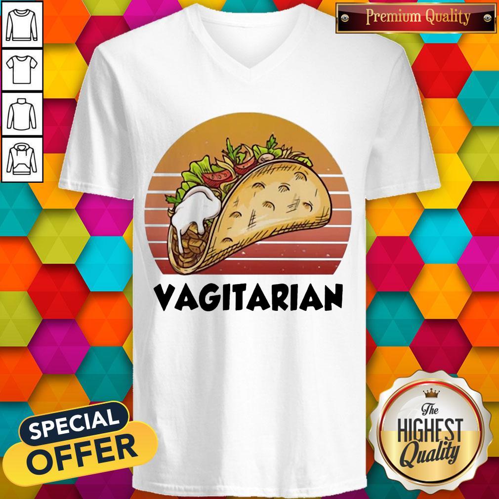 Premium Vagiatarian Food Vintage Retro Shirt Premium Vagiatarian Food Vintage Retro V-neck