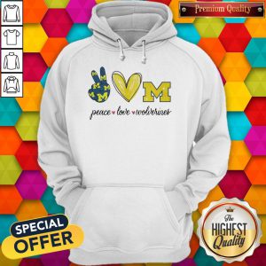 Pretty Peace Love Michigan Wolverines Hoodie