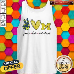 Pretty Peace Love Michigan Wolverines Tank Top