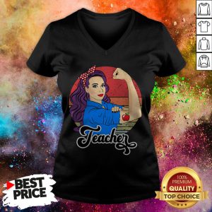 Teacher Female Strong Woman Appreciation Teaching Vintage V-neck