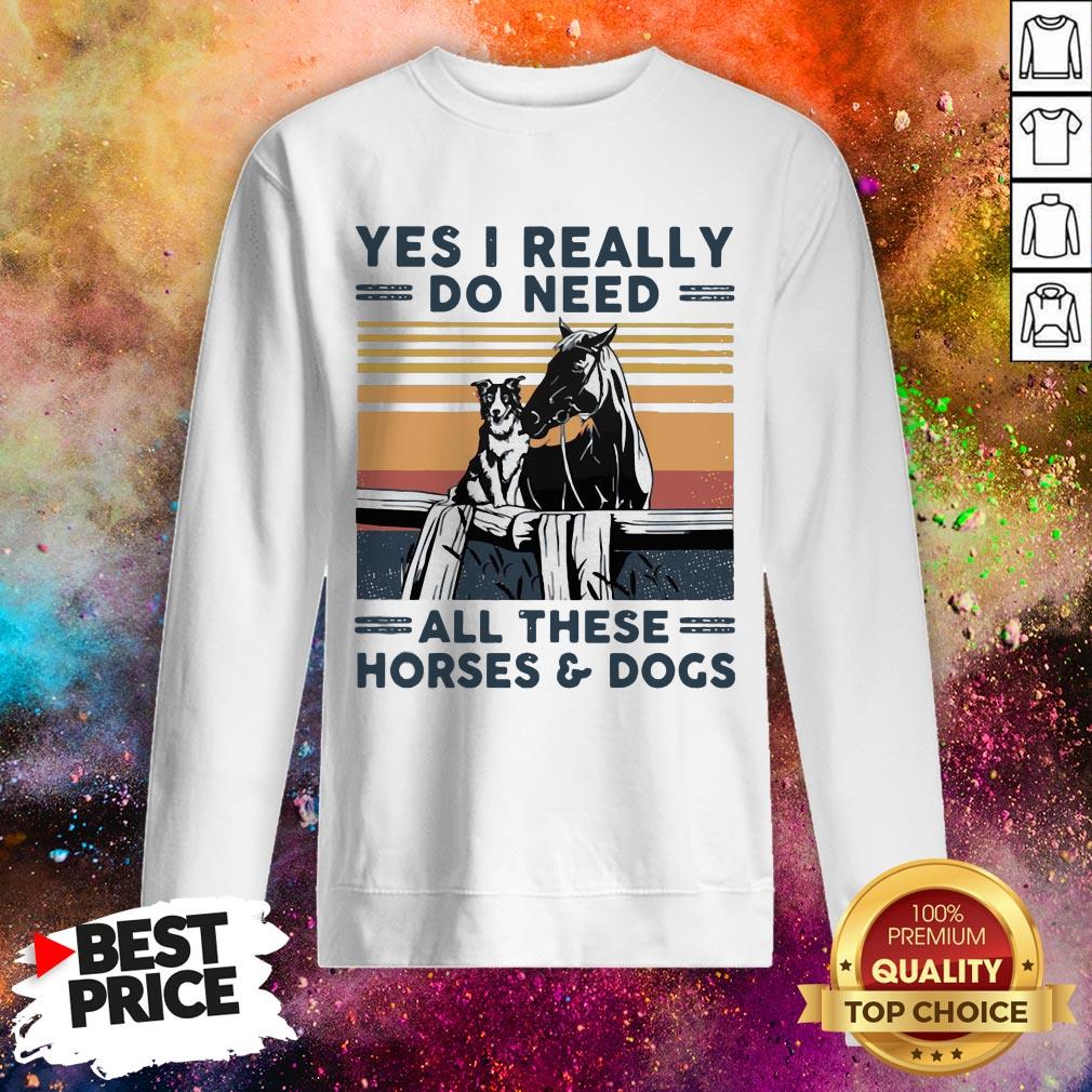 Yes I Really Do Need All These Horses And Dogs Vintage Retro Shirt Yes I Really Do Need All These Horses And Dogs Vintage Retro Sweatshirt