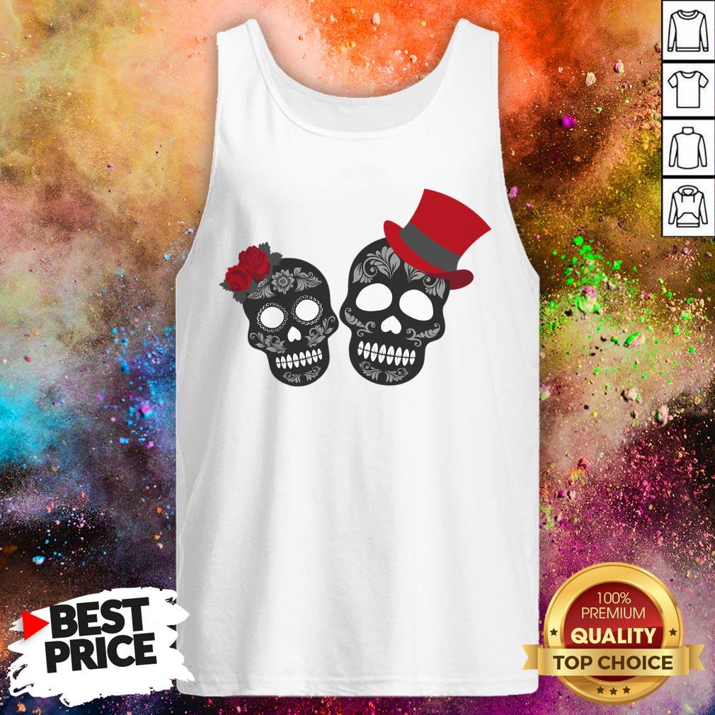 Day Of The Dead Dia De Muertos Sugar Skulls Couple Shirt Day Of The Dead Dia De Muertos Sugar Skulls Couple Tank Top