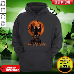 Ew People Black Cat Bats Moon Skull Halloween Hoodie