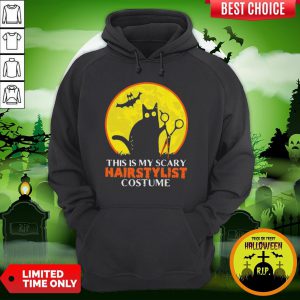 Halloween Black Cat This Is My Scary Hairstylist Costume Sunset Hoodie