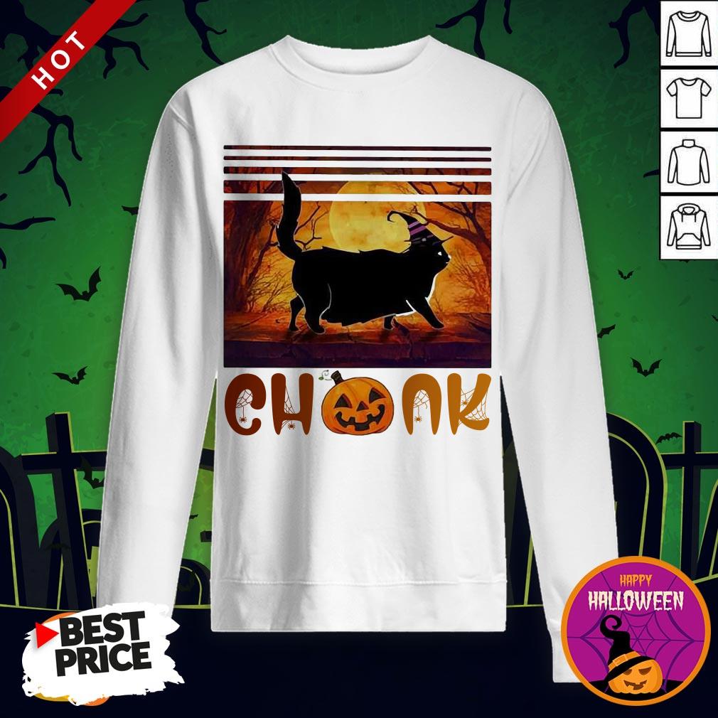 Halloween Cat Chonk Pumpkin Vintage Shirt Halloween Cat Chonk Pumpkin Vintage Sweatshirt