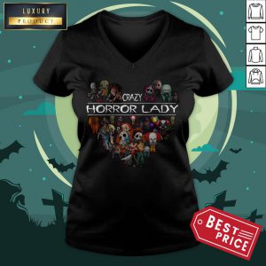 Halloween Crazy Horror Lady Heart V-neck