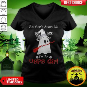 Halloween Ghost You Can’t Scare Me I’m A Usps Girl V-neck
