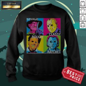 Halloween Horror Characters Savage Classy Bougie Ratchet Art Sweatshirt