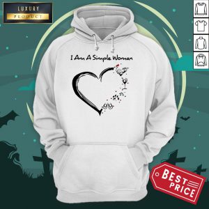 I Am A Simple Woman Chicken Wine Dog Paw And Flip Flop Hoodie