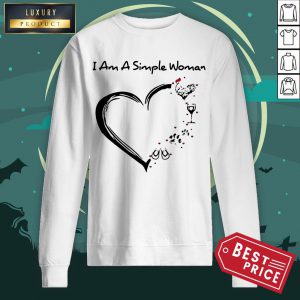 I Am A Simple Woman Chicken Wine Dog Paw And Flip Flop Sweatshirt