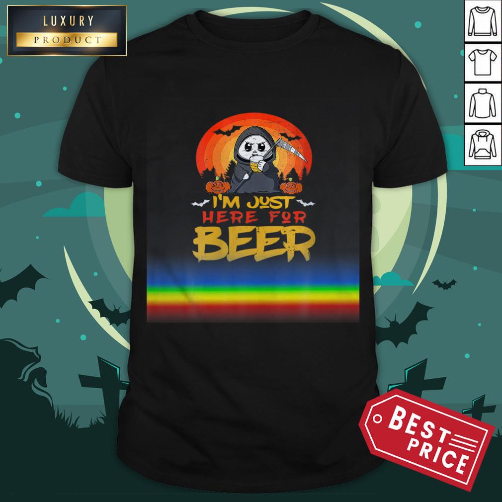 I'm Just Here For Beer Halloween Halo Funny Ghost Shirt I'm Just Here For Beer Halloween Halo Funny Ghost Shirt