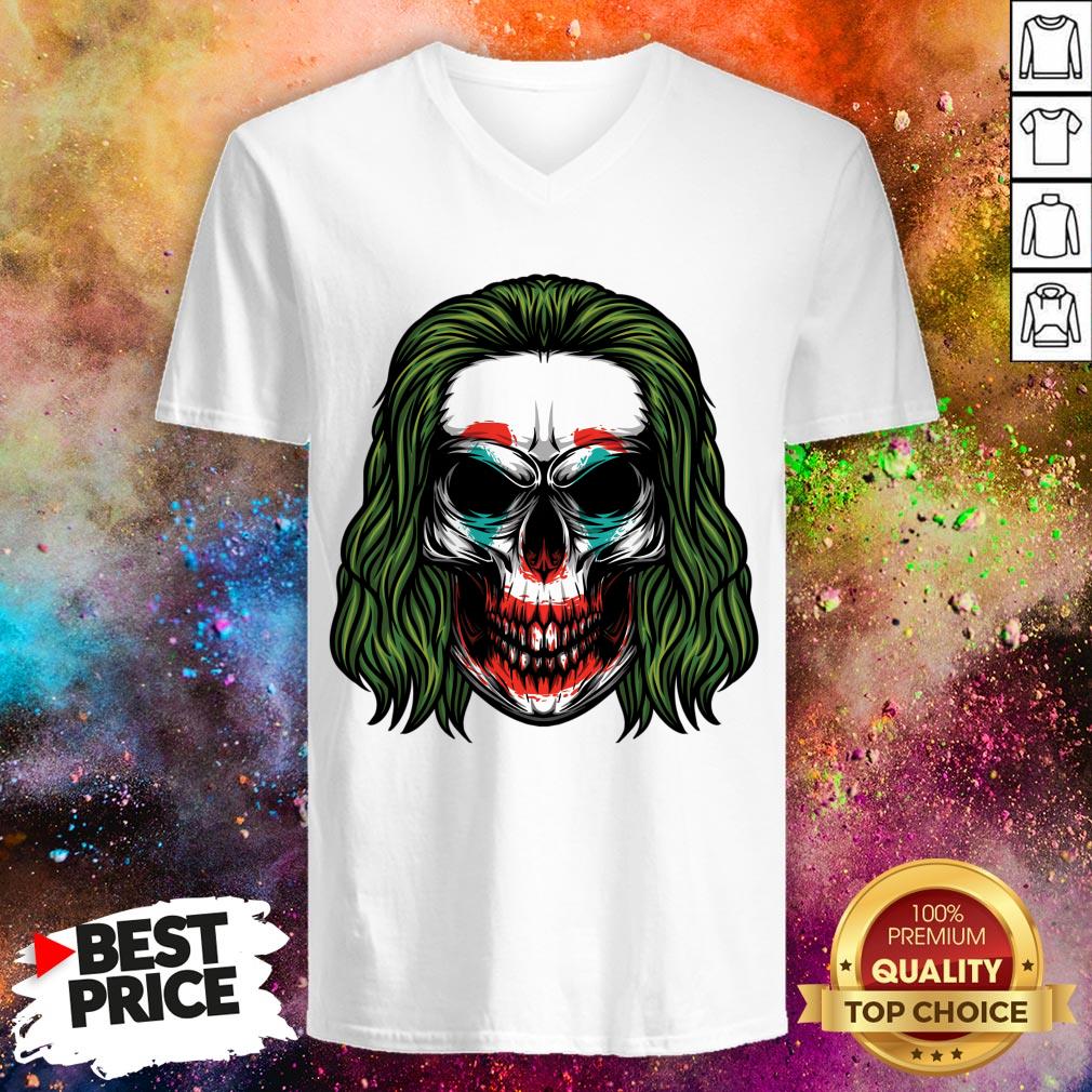 Joker Clown Skull Day Of Dead Muertos Shirt Joker Clown Skull Day Of Dead Muertos V-neck