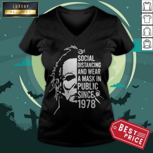Michael Myers Social Distancing And Wearing A Mask In Public Since 1978 V-neck