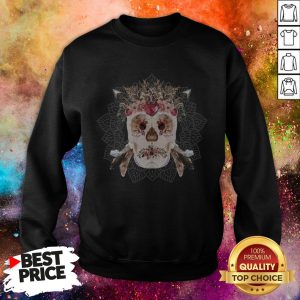 Native American Inspired Sugar Skulls Mandala Flowers Day Dead Sweatshirt