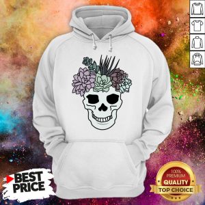 Pretty Aesthetic Sugar Skull Succulent Plant Head Day Of Dead Muertos Hoodie