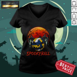 Sookyball Sunset Tomb Ghost Halloween V-neck