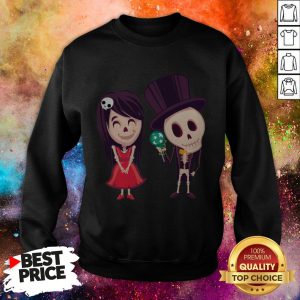 Spooky Halloween Day Of The Dead Skeleton Couple Sweatshirt