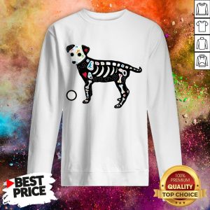 Sugar Skull Puppy Day Of The Dead Dia De Muertos Sweatshirt