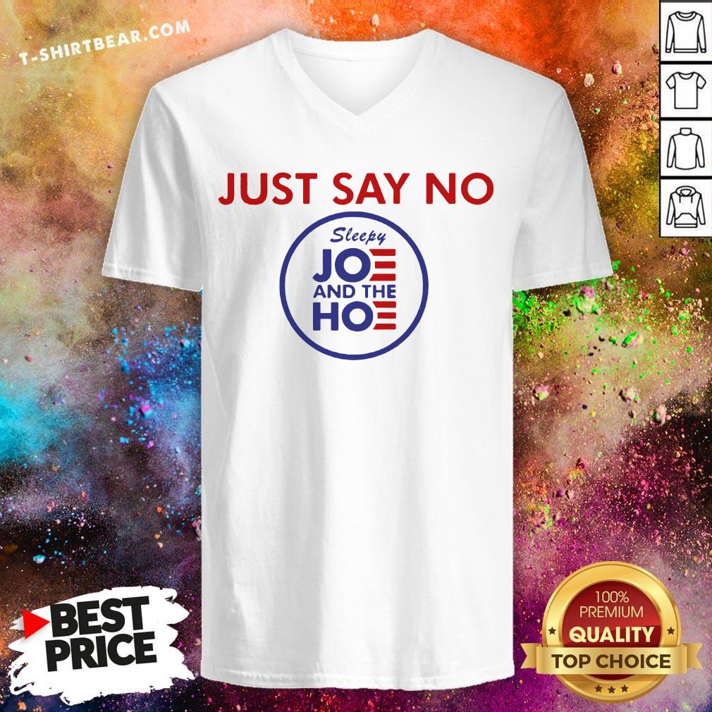 Cute Just Say No Sleepy Joe And Hoe V-neck - Design By T-shirtbear.com Cute Just Say No Sleepy Joe And Hoe V-neck - Design By T-shirtbear.com
