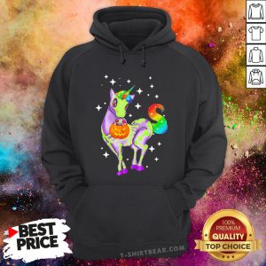 Pretty Unicorn Skeleton Happy Halloween Hoodie - Design By T-shirtbear.com