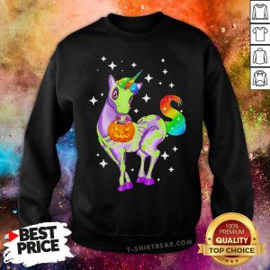 Pretty Unicorn Skeleton Happy Halloween Sweatshirt - Design By T-shirtbear.com