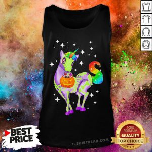 Pretty Unicorn Skeleton Happy Halloween Tank Top - Design By T-shirtbear.com