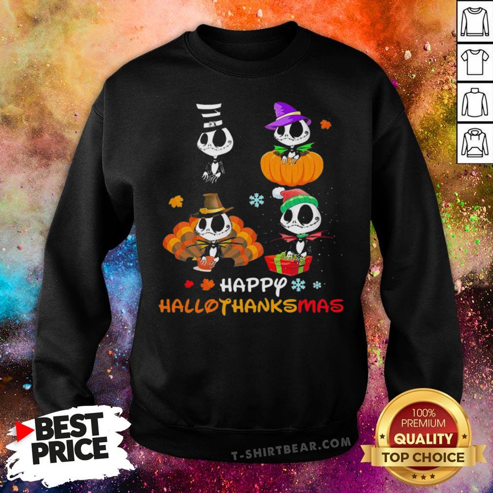 Cute Jack Skellington Happy Hallothanksmas Halloween Christmas Sweatshirt - Design By T-shirtbear.com Cute Jack Skellington Happy Hallothanksmas Halloween Christmas Sweatshirt - Design By T-shirtbear.com