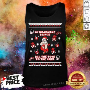 Lovely Santa My Milkshake Brings All The Toys To The Yard Christmas Tank Top - Design By T-shirtbear.com