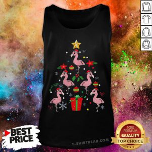 Colorful Flamingo Christmas Ornament Tree Xmas Tank Top - Design By T-shirtbear.com