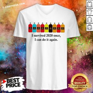 Original I Survived 2020 I Can Do It Again Once V-neck - Design By T-shirtbear.com