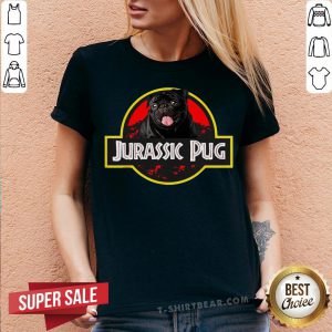 Premium Jurassic Pug V-neck - Design By T-shirtbear.com
