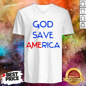 Pretty God Save America V-neck - Design By T-shirtbear.com
