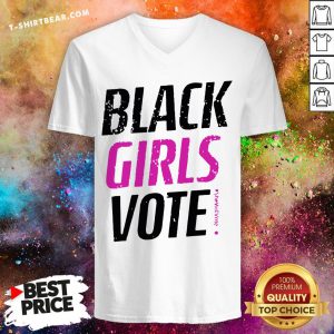 Premium Black Girls Vote V-neck - Design By T-shirtbear.com