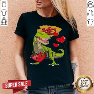 Funny Dinosaur T-Rex Mashup Kansas City Chiefs V-neck - Design By T-shirtbear.com