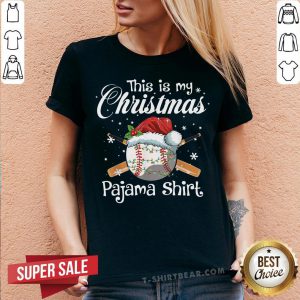 Cute This Is My Christmas Baseball Pajama V-neck - Design By T-shirtbear.com