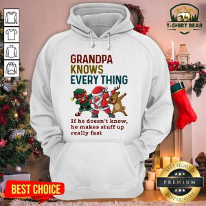 Original Santa Reindeer Dabbing Grandpa Knows Everything Hoodie - Design By T-shirtbear.com