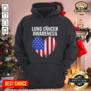 Originall Lung Cancer Awareness Heart American Flag Hoodie - Design By T-shirtbear.com