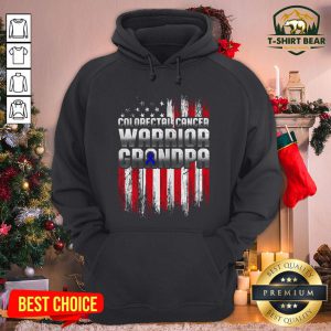 Awesome Colorectal Cancer Warrior Grandpa American Flag Hoodie - Design By T-shirtbear.com