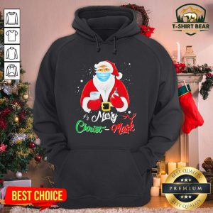 Cute Santa Face Mask Merry Christmas 2020 Quarantine Hoodie - Design By T-shirtbear.com