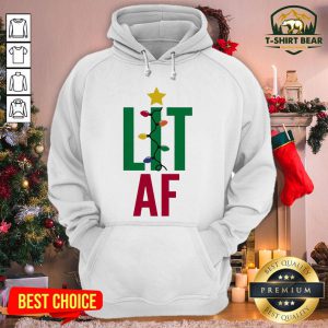 Hot Lit Af Light Christmas Hoodie - Design By T-shirtbear.com