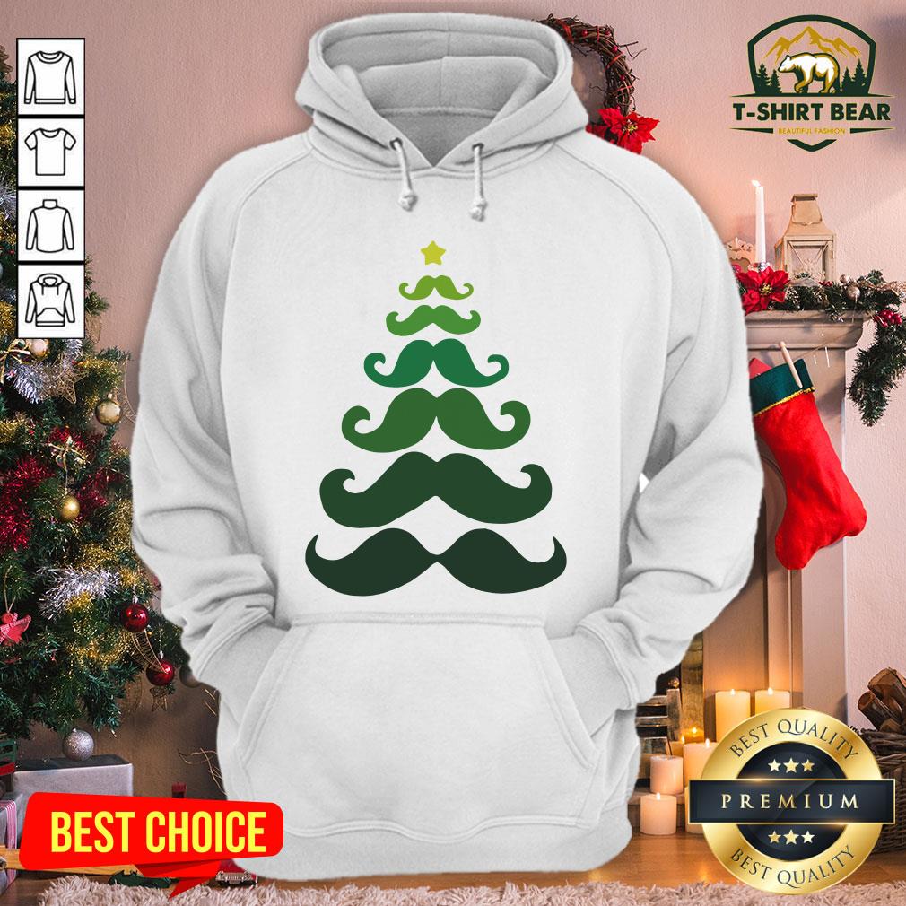 Funny Mustache Christmas Tree Hoodie - Design By T-shirtbear.com Funny Mustache Christmas Tree Hoodie - Design By T-shirtbear.com
