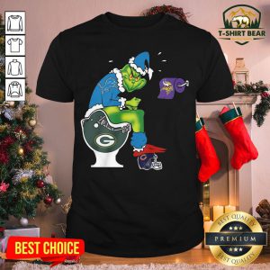 Nice The Grinch Detroit Lions Shit On Toilet Green Bay Packers Christmas Shirt - Design By T-shirtbear.com