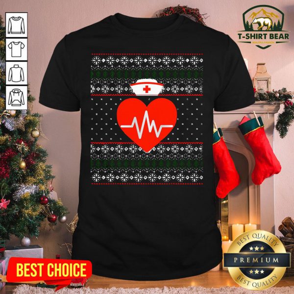 Good Happy Nurse Ugly Sweater Merry Christmas Nursing Holiday Shirt - Design by T-shirtBear.com