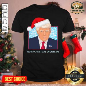 Merry Christmas Snowflake Donald Trump Wear Hat Santa Shirt - Design by T-shirtbear.com