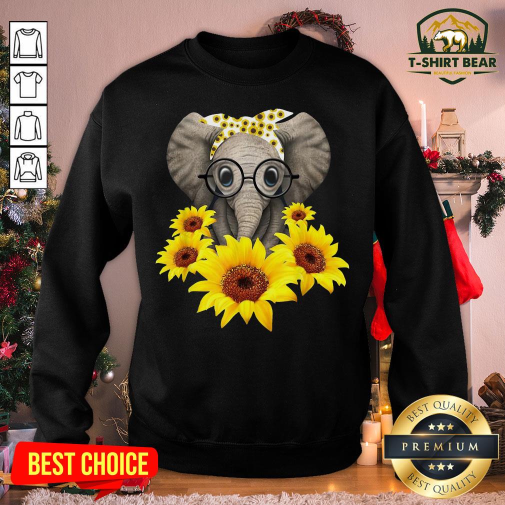 Pretty Elephant Love Sunflower Sweatshirt - Design By T-shirtbear.com Pretty Elephant Love Sunflower Sweatshirt - Design By T-shirtbear.com