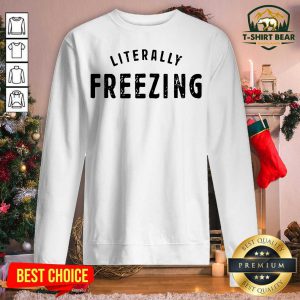 Nice I Am Literally Freezing Cold Winter Sweatshirt - Design by T-shirtBear.com