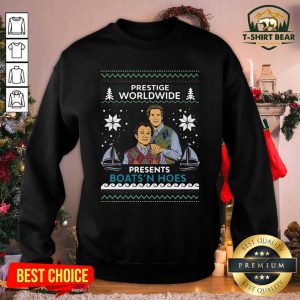 Prestige Worldwide Presents Boats N Hoes Ugly Christmas Sweatshirt - Design by T-shirtBear.com